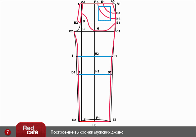 Построение выкройки мужских джинс | RedCafe.ru