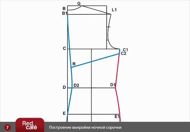 Построение выкройки ночной рубашки | RedCafe.ru